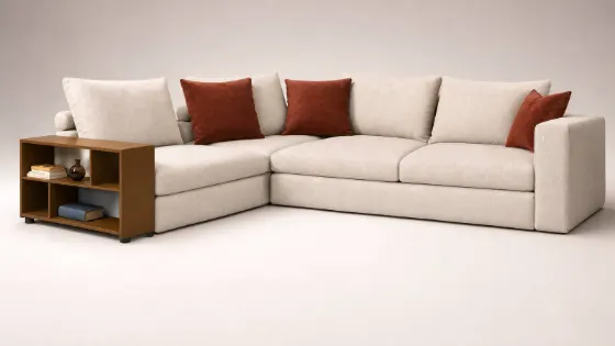 Divano bianco con cuscini